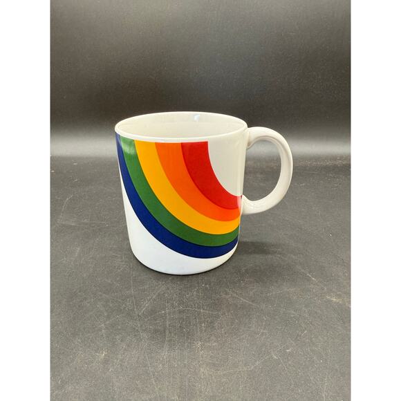 Vintage Rainbow Mug 1980s Ceramic Coffee Mug Pride Made in Korea - Picture 1 of 8